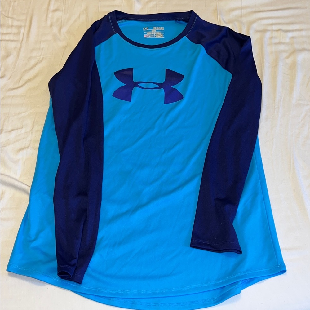 Under Armour Kids Two-Tone Blue Long Sleeve Tee